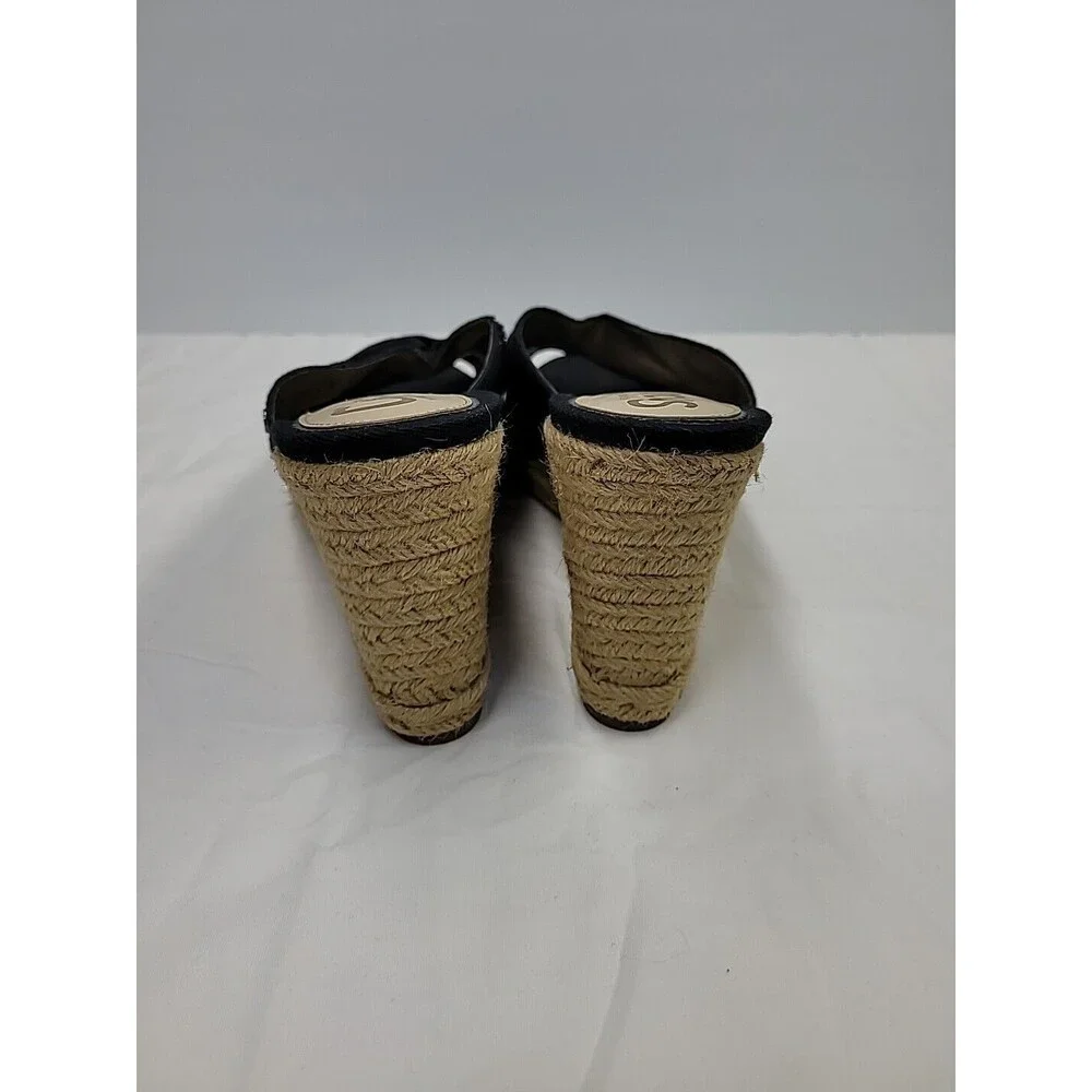 Circus By Sam Edelman Women's 10 Knot Espadrille‎ Wedge Clog Mules Sandals Black